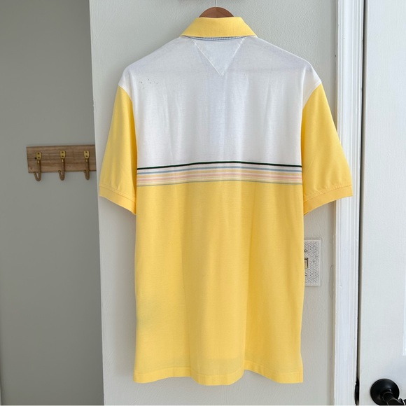 Tommy Hilfiger Men’s Yellow & White Striped Polo NWT Sz: Med - Picture 5 of 7